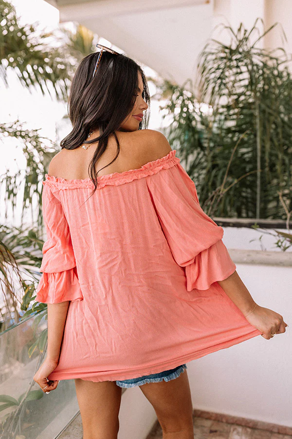 Patio Days Shift Top In Coral - Image 7