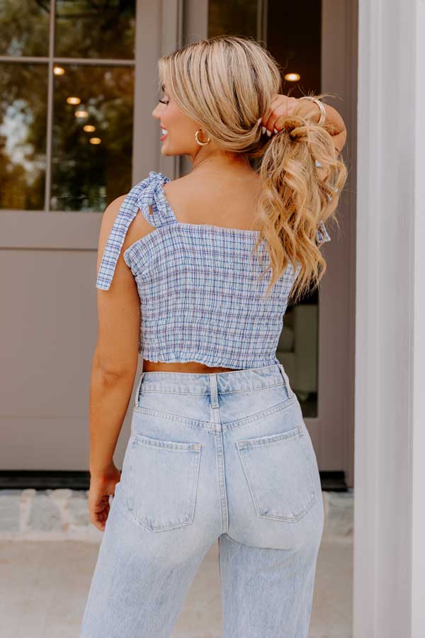 Pep Rally Smocked Top In Blue - Image 6