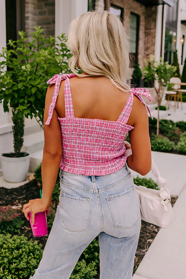 Pep Rally Smocked Top In Pink - Image 4