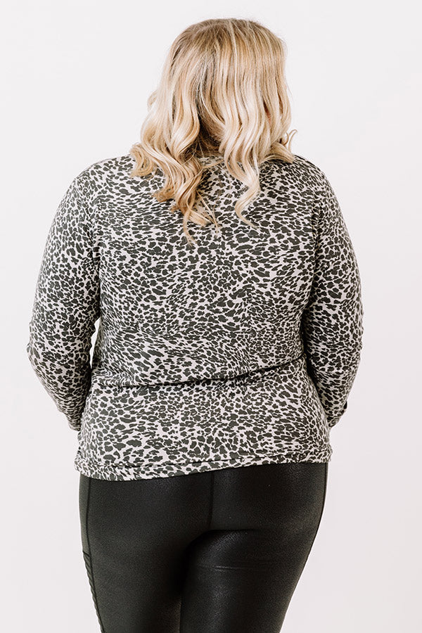 Play It Cozy Leopard Sweatshirt  Curves - Image 3