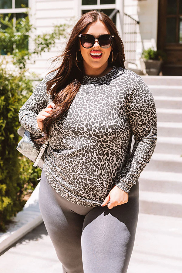 Play It Cozy Leopard Sweatshirt  Curves - Image 6
