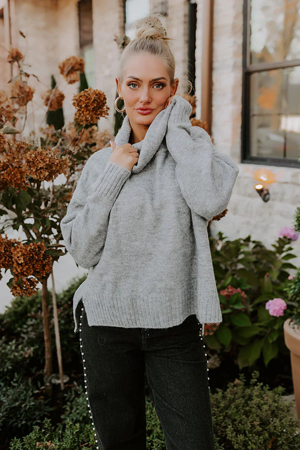 Plush Comfort Sweater In Grey - Image 3