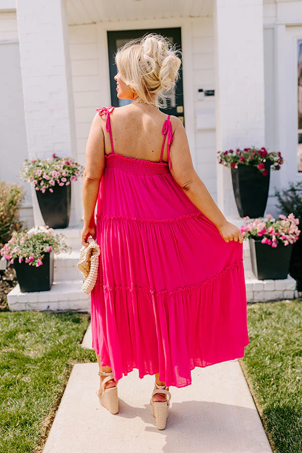 Poolside Dip Midi In Hot Pink Curves - Image 4