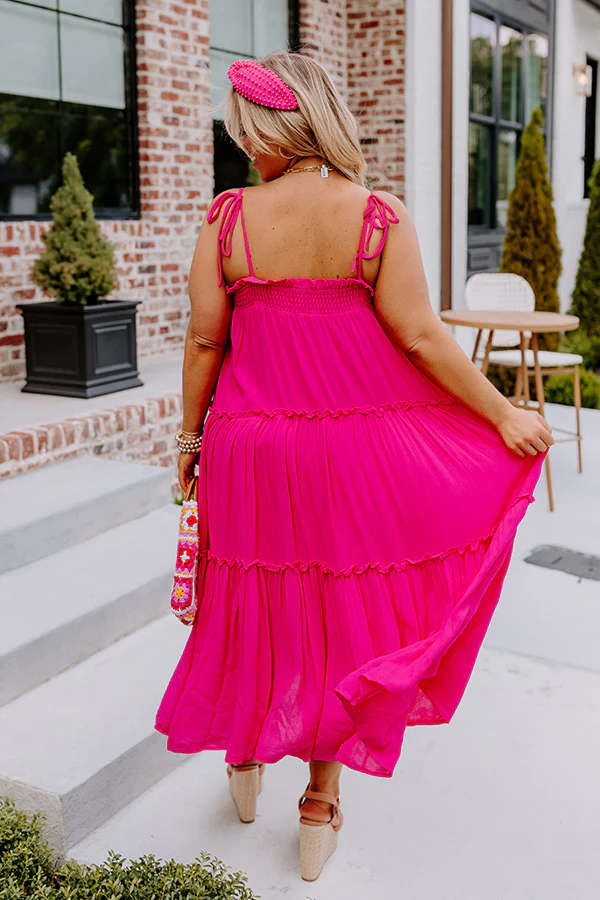 Poolside Dip Midi In Hot Pink Curves - Image 7