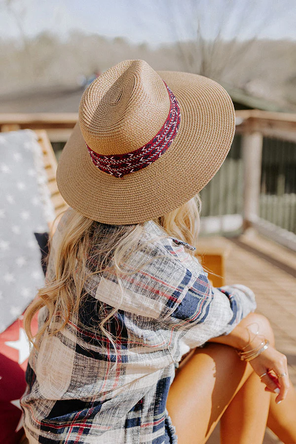 Prettiest Smile Raffia Fedora In Tan - Image 3