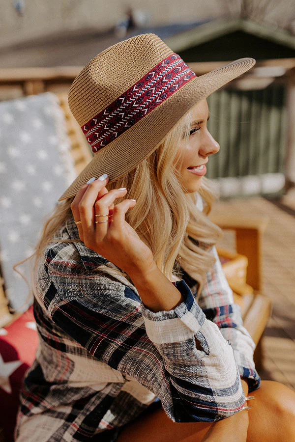 Prettiest Smile Raffia Fedora In Tan - Image 4