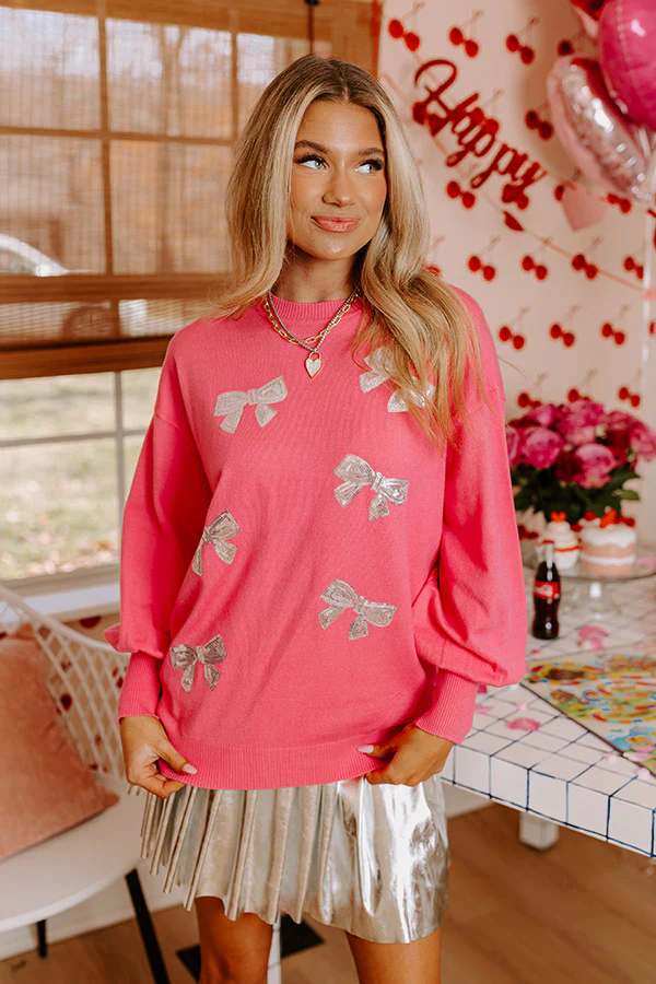 Pretty Little Bows Sequin Sweater Top - Image 3