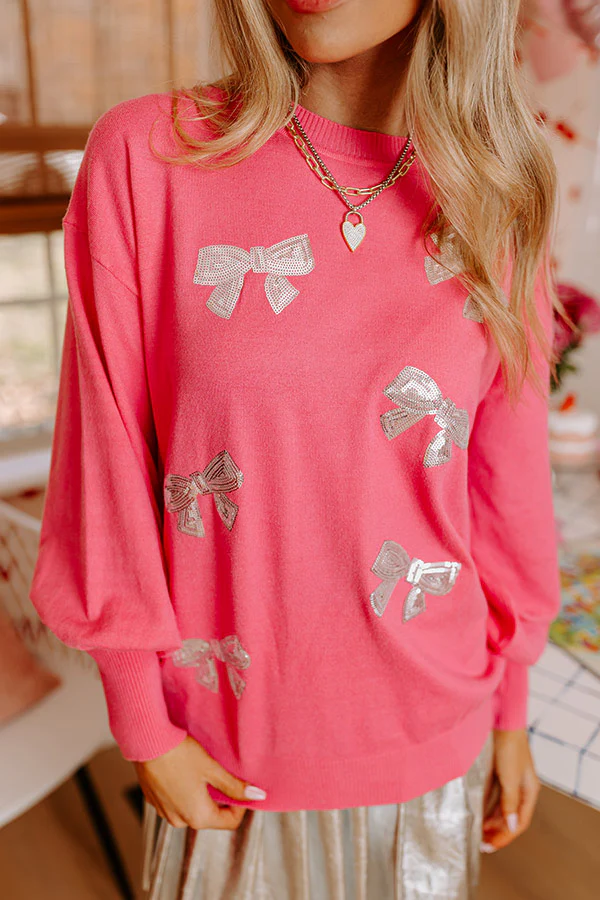 Pretty Little Bows Sequin Sweater Top - Image 6