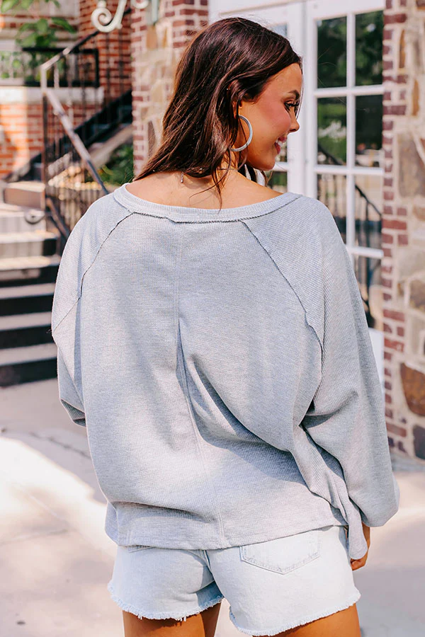 Promising Smile Top In Grey - Image 3