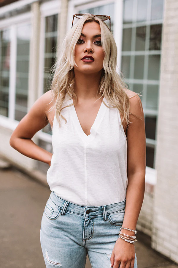 Pure Sunlight Shift Tank In White - Image 6
