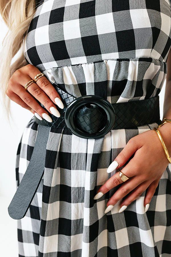 Quick To Smile Faux Leather Belt In Black - Image 3