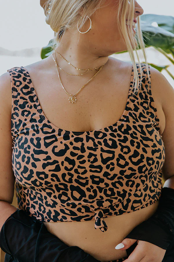 Resort Vibes Leopard Bikini Crop Top Curves - Image 5