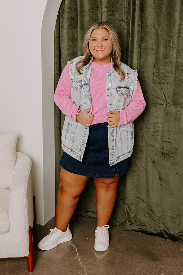 Risen The Addison Distressed Denim Vest Curves - Image 2