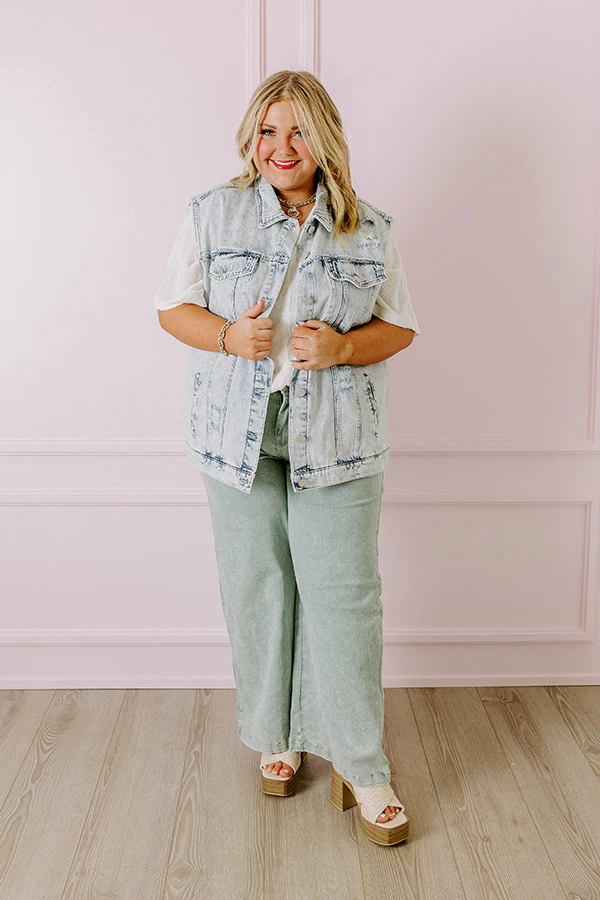 Risen The Addison Distressed Denim Vest Curves - Image 8