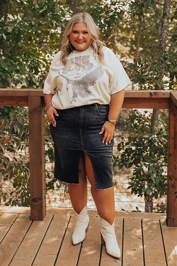Risen The Grace Denim Skirt in Black Curves - Image 5
