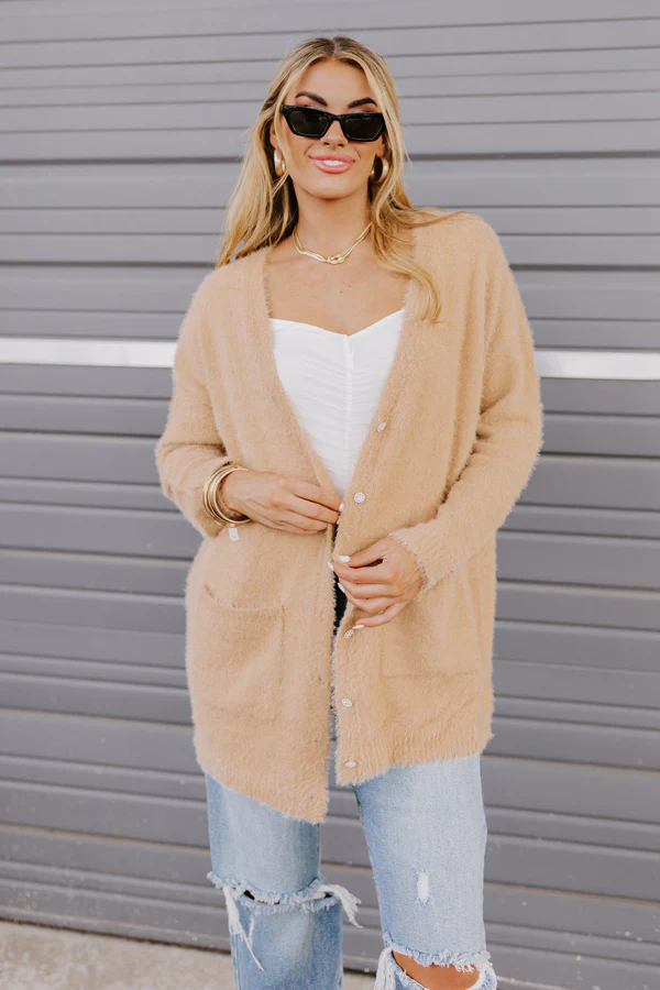 Seasonal Snuggles Eyelash Knit Cardigan - Image 4