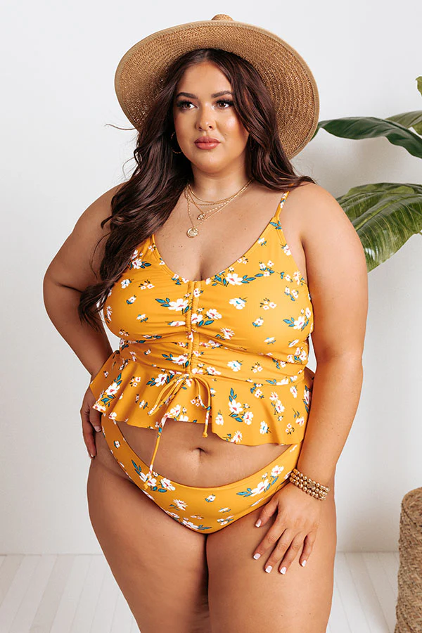 Secret Beach Reversible Bikini Bottoms in Marigold Curves - Image 4