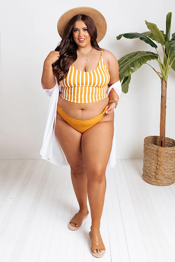 Secret Beach Reversible Bikini Bottoms in Marigold Curves - Image 7