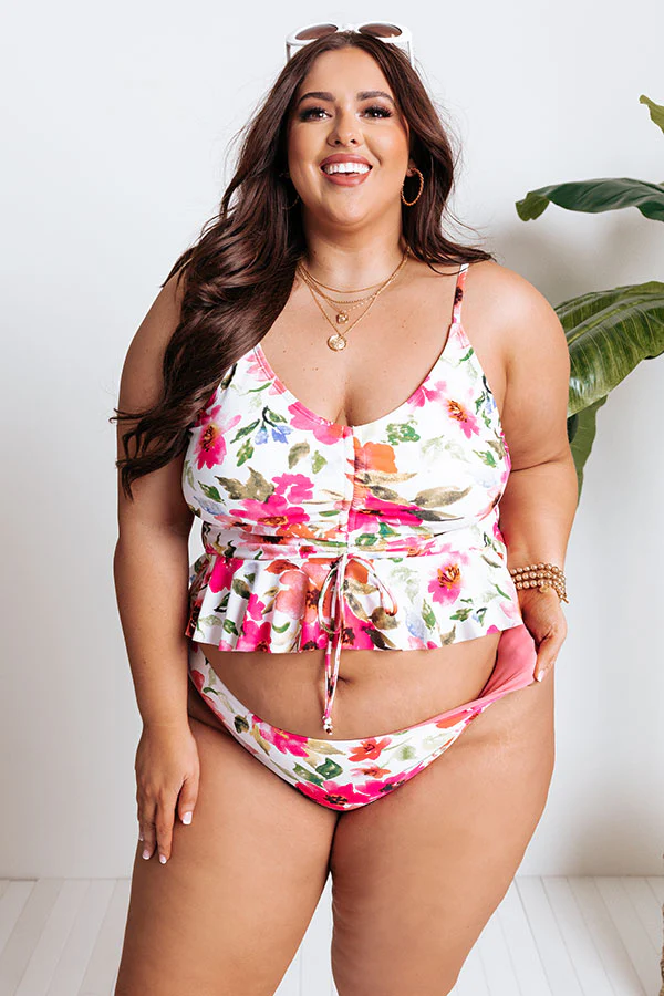 Secret Beach Reversible Bikini Bottoms in Pink Curves - Image 4