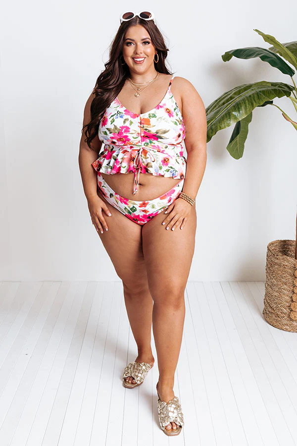 Secret Beach Reversible Bikini Bottoms in Pink Curves - Image 5
