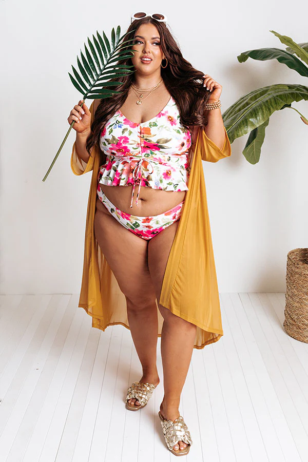 Secret Beach Reversible Bikini Bottoms in Pink Curves - Image 8