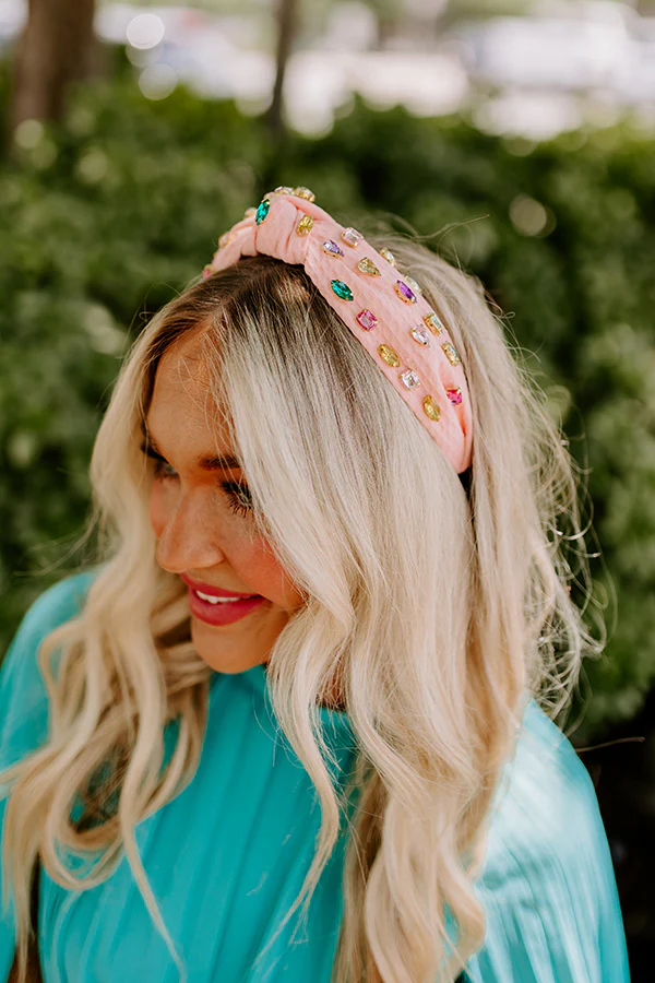 Seeking Sunshine Embellished Headband In Pink - Image 3