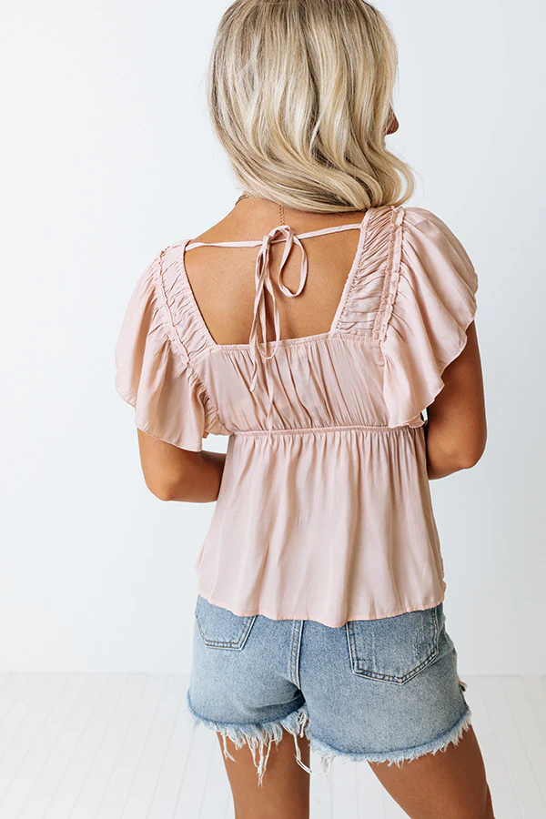 Share The Love Babydoll Top In Light Peach - Image 7