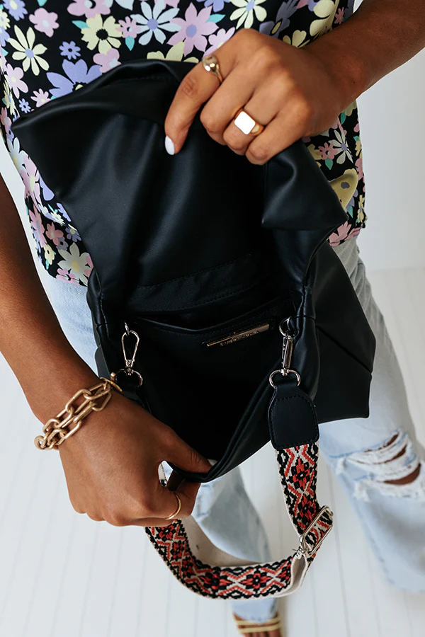 Show You Around Faux Leather Crossbody In Black - Image 3