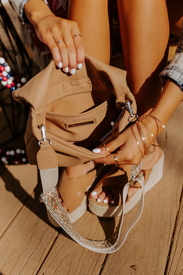 Show You Around Faux Leather Crossbody In Warm Taupe - Image 3