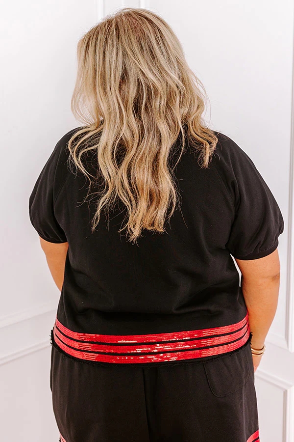 Sideline Social Embroidered Top in Black Curves - Image 5