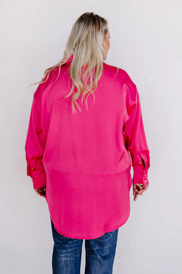 Simply Charmed Button Up Top In Hot Pink Curves - Image 7