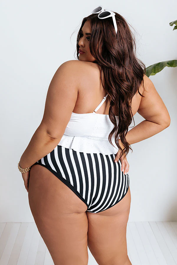 Sitting Starboard High Waist Reversible Bikini Bottoms Curves - Image 5