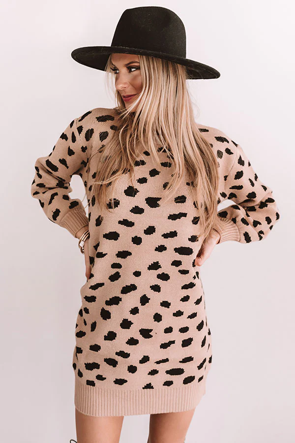 Slip Into Winter Sweater Dress in Mocha - Image 2