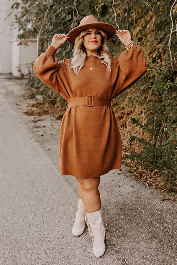Slow Mornings Sweater Dress in Cinnamon Curves - Image 5