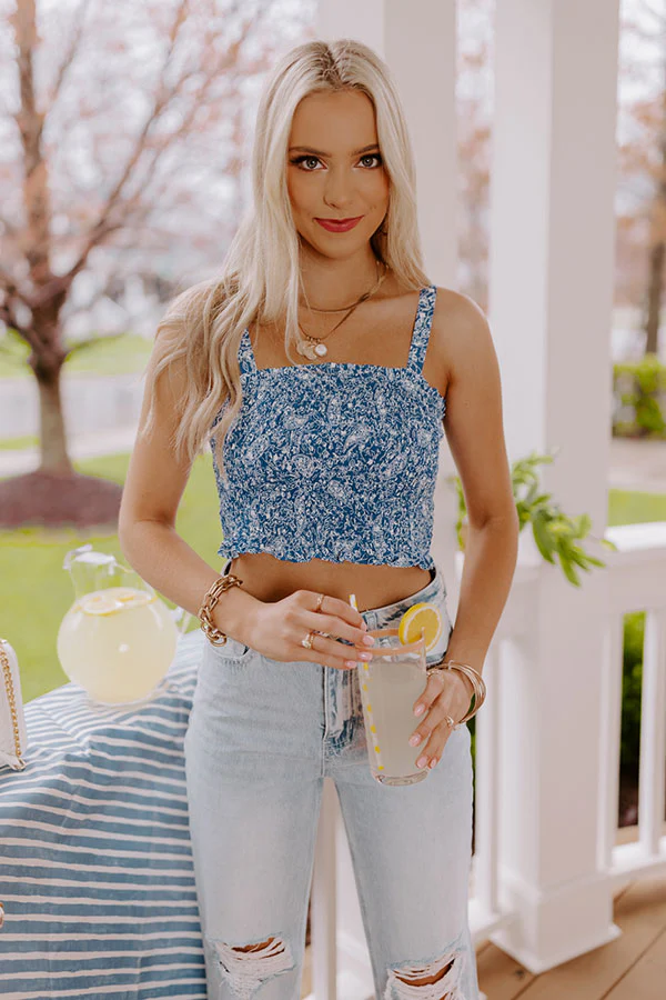 Sparkler Season Smocked Top In Blue - Image 4
