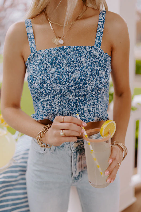 Sparkler Season Smocked Top In Blue - Image 5