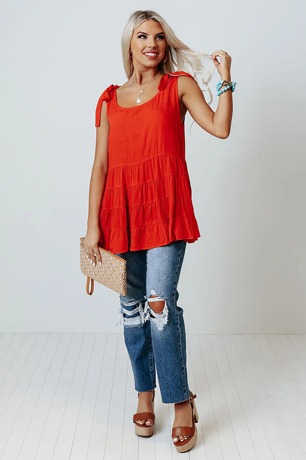 Sparks Between Us Shift Top In Red