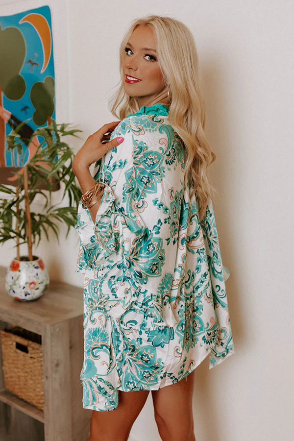 Spill It Paisley Overlay In Turquoise - Image 4