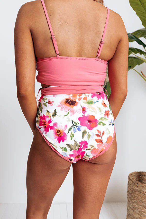 St. Thomas Treat High Waist Reversible Bikini Bottoms in Pink - Image 5