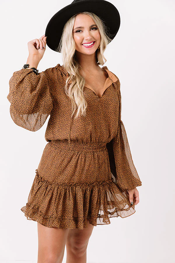 Star Of The Show Cheetah Print Ruffle Dress - Image 2