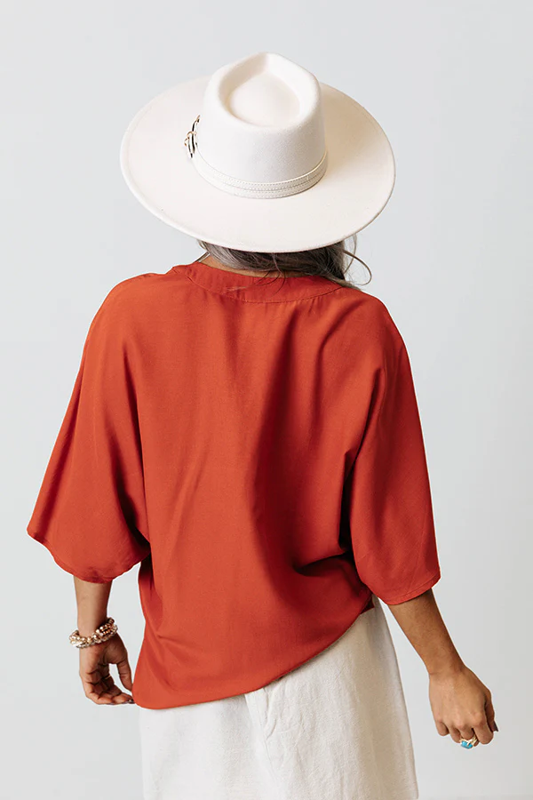 Stay And Chat Shift Top in Rust - Image 10