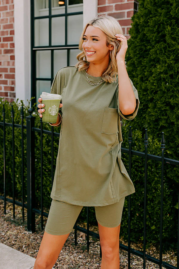 Stay Updated Shift Tee In Sage - Image 4