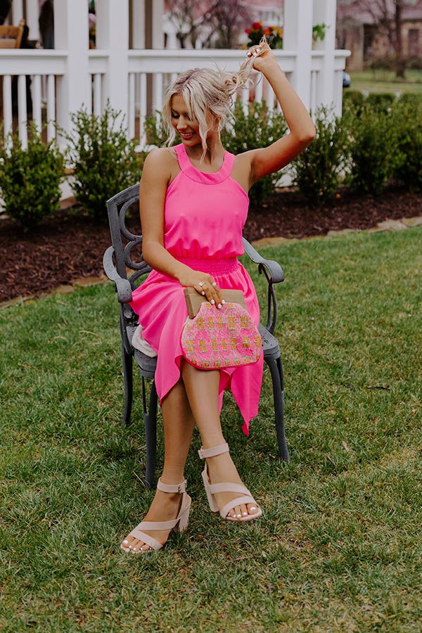 Staying Downtown Dress In Hot Pink - Image 4