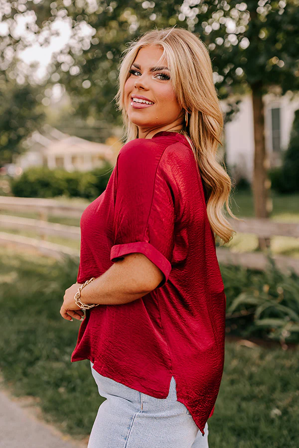 Stylish Setting Shift Top in Wine Curves - Image 6