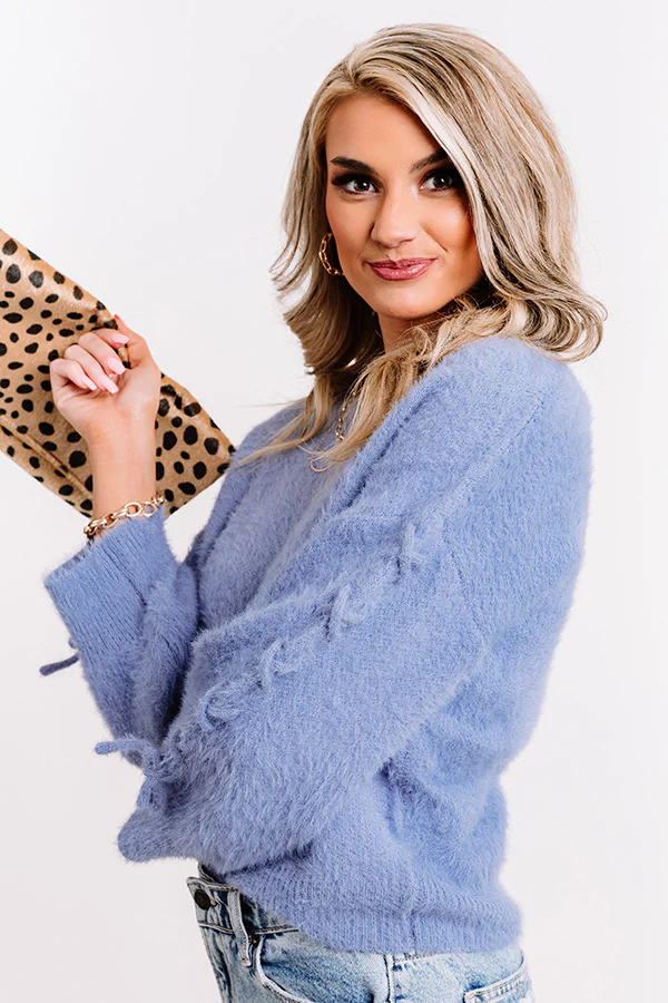 Stylist's Pick Eyelash Knit Sweater in Periwinkle - Image 7