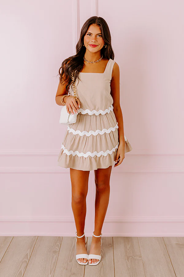 Summer Soiree Mini Linen-Blend Skirt In Iced Latte - Image 2