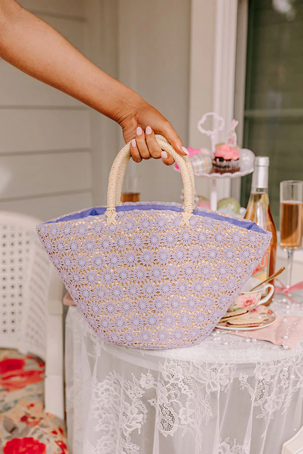 Sun And Fun Woven Bag In Lavender