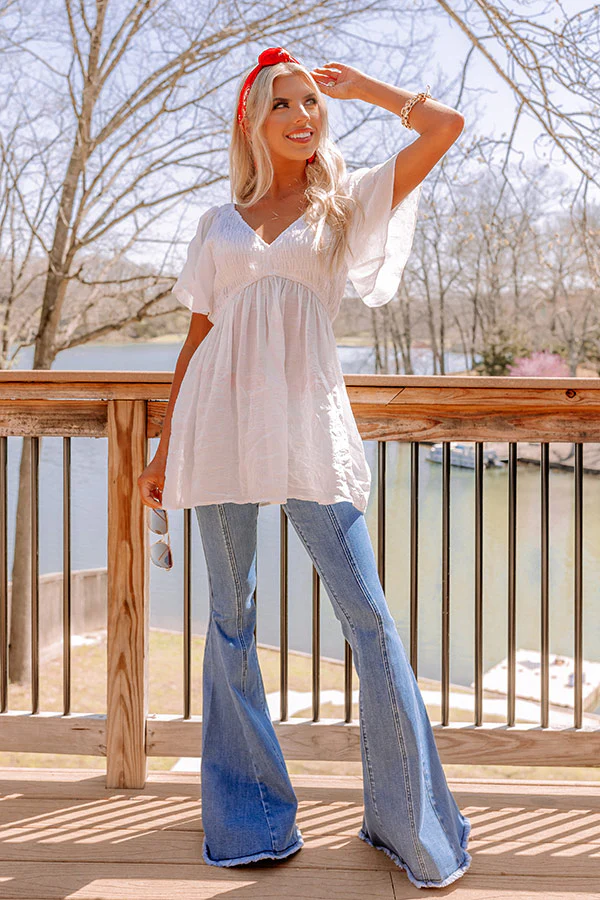 Sunrise Kisses Babydoll Top In White - Image 5