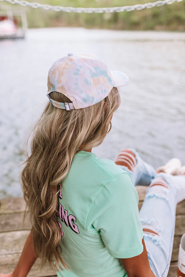 Sunshine State Tie Dye Baseball Cap In Aqua - Image 6