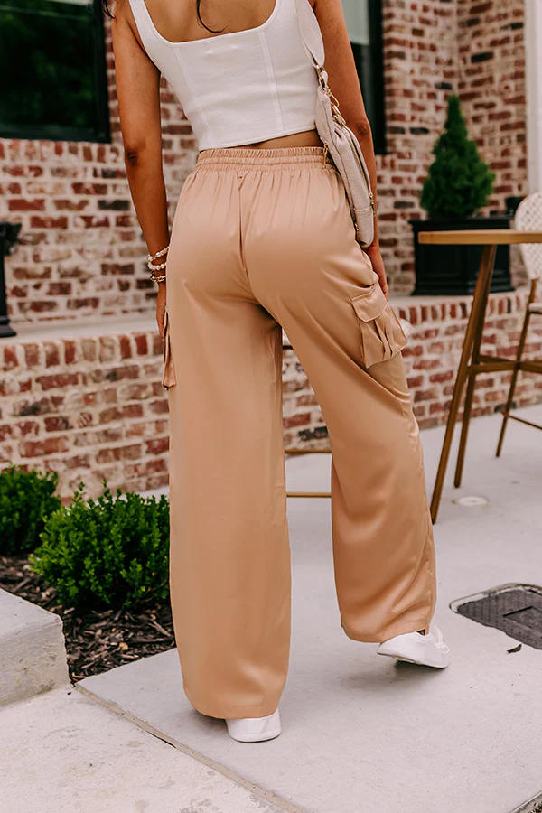 Sure And Steady High Waist Trousers In Tan - Image 4
